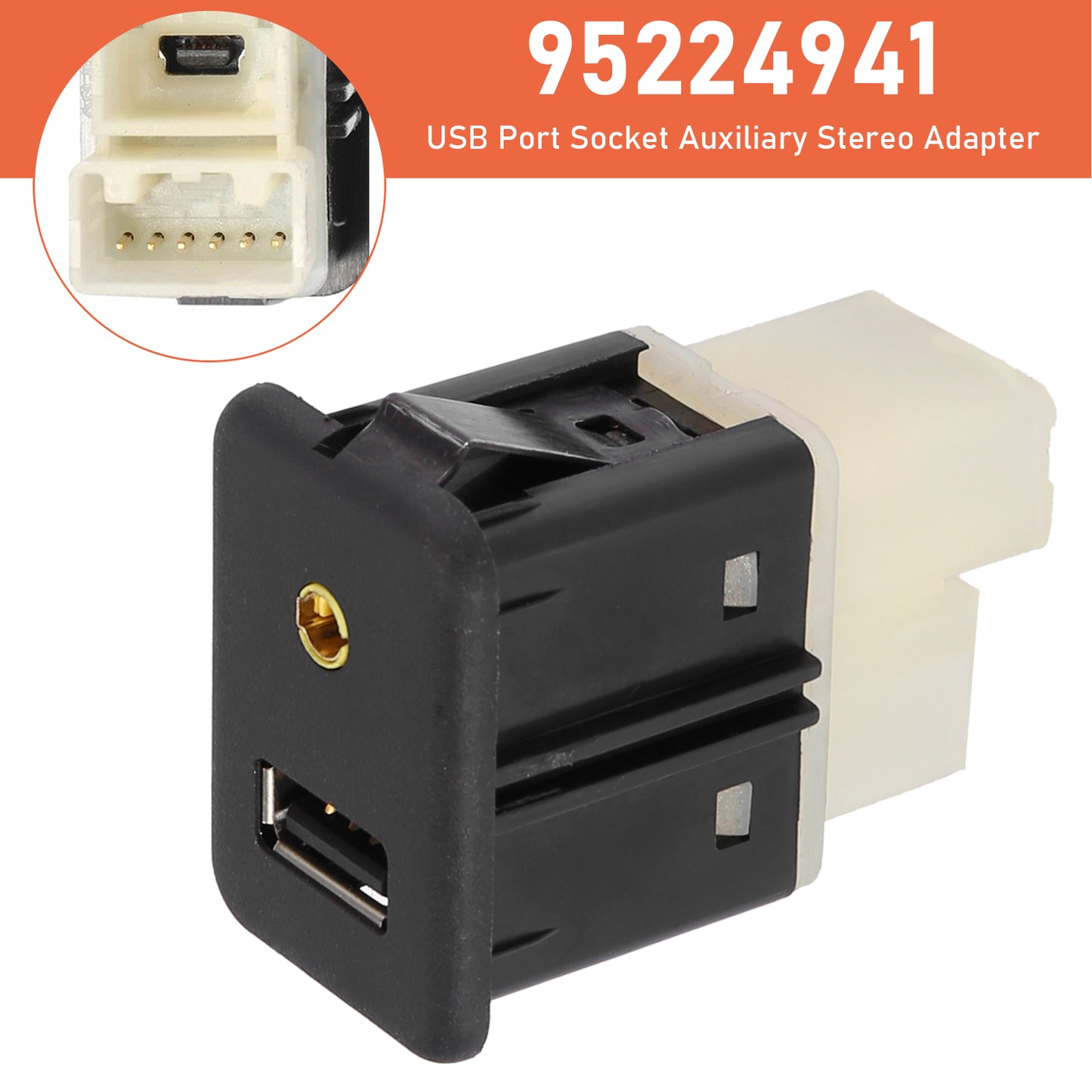 2014-2016 Chevrolet Spark EV 95224941 USB Port Socket Auxiliary Stereo Adapter