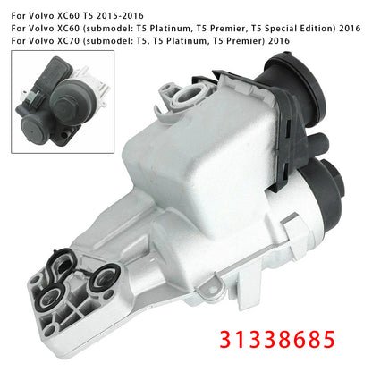2016 Volvo S60 (submodel: T5 Inscription Platinum, T5 Inscription Premier) 31338685 Oil Filter Oil Cooler Assembly
