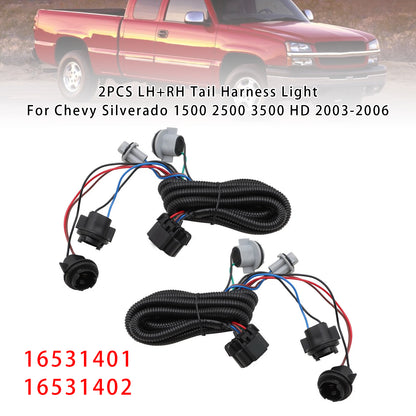 2005-06 Chevrolet Silverado 1500 HD Tail Light Wiring Harness 16531401 2PCS LH+RH Tail Harness Light