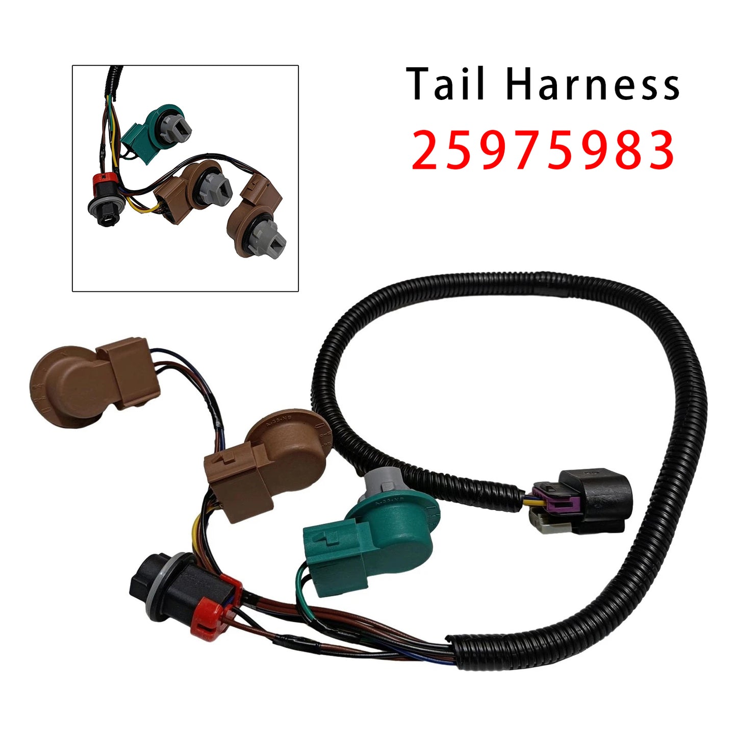 2007-2013 GMC Yukon XL 2500 25975983 Tail Light Wiring Harness
