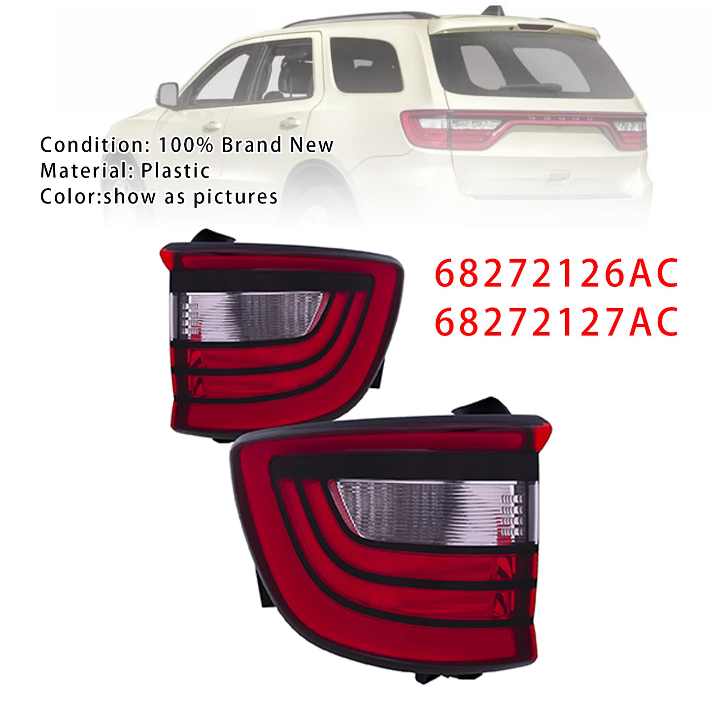 2014-2022 Dodge Durango 68155948AD Left+Right Rear Tail Light Lamp