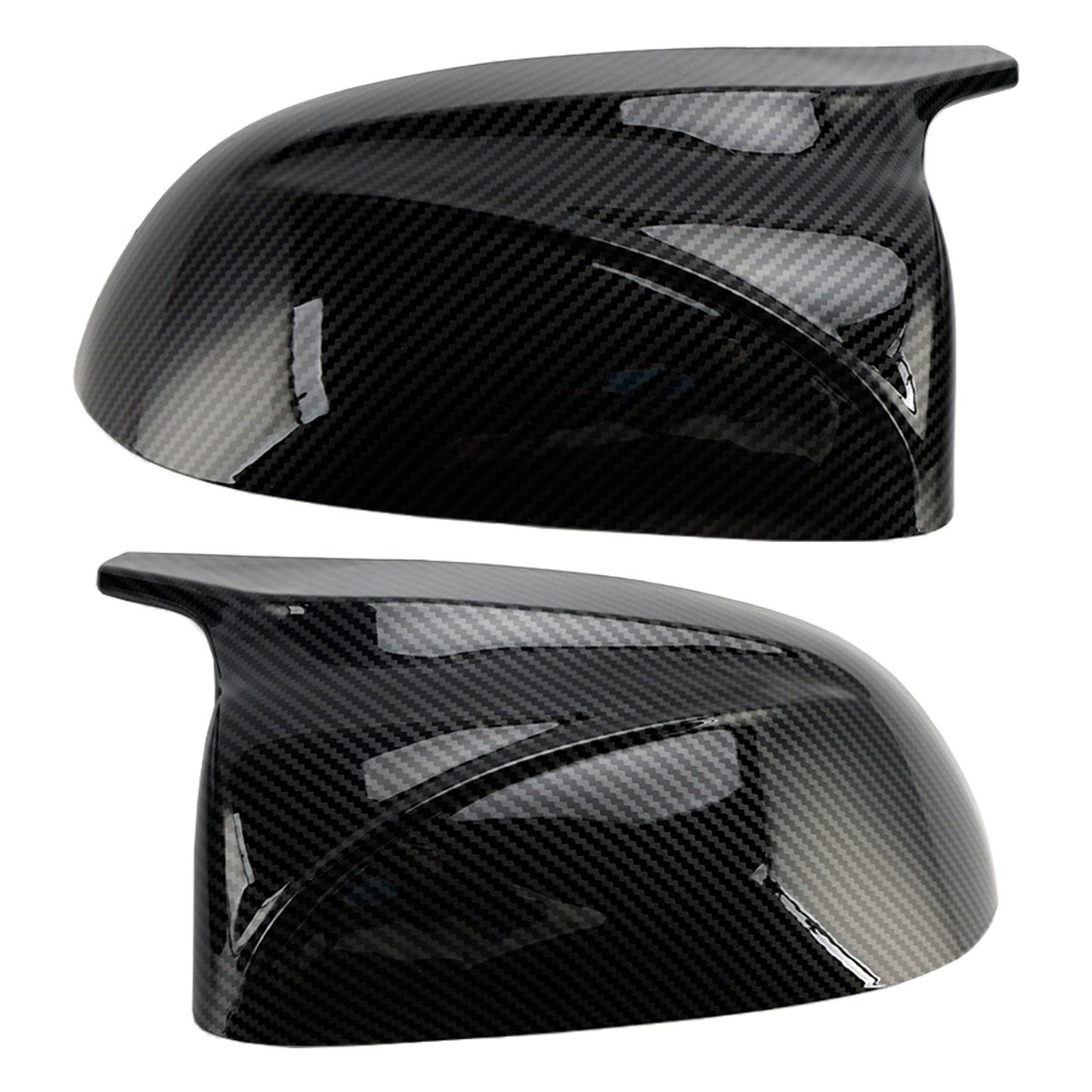 2Pcs Gloss Carbon Fiber Pattern Door Wing Mirror Cover 18-22 BMW x3/x4/ix3