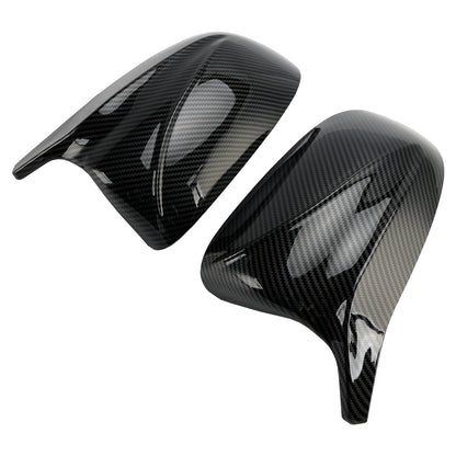 2Pcs Gloss Carbon Fiber Pattern Door Wing Mirror Cover 18-22 BMW x3/x4/ix3