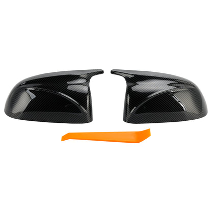 2Pcs Gloss Carbon Fiber Pattern Door Wing Mirror Cover 18-22 BMW x3/x4/ix3