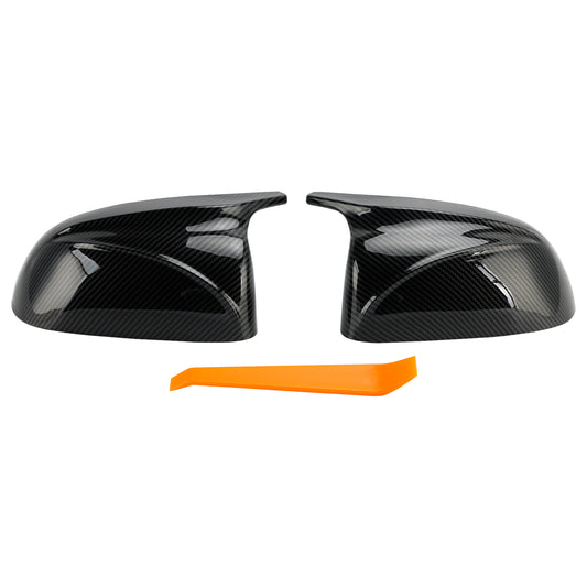2Pcs Gloss Carbon Fiber Pattern Door Wing Mirror Cover 18-22 BMW x3/x4/ix3