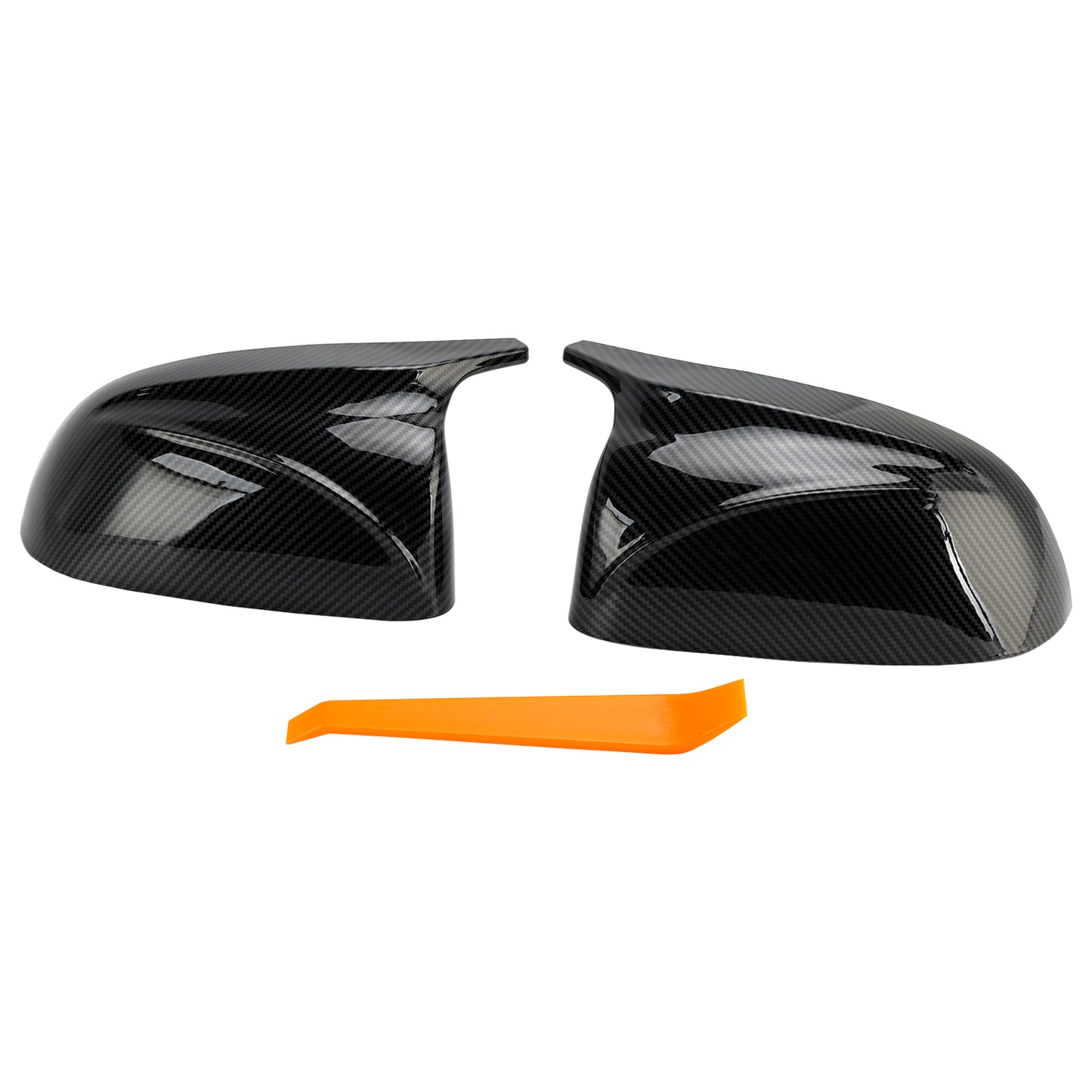 2Pcs Gloss Carbon Fiber Pattern Door Wing Mirror Cover 18-22 BMW x3/x4/ix3