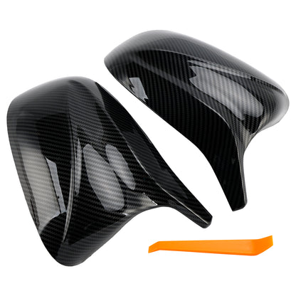 2Pcs Gloss Carbon Fiber Pattern Door Wing Mirror Cover 18-22 BMW x3/x4/ix3