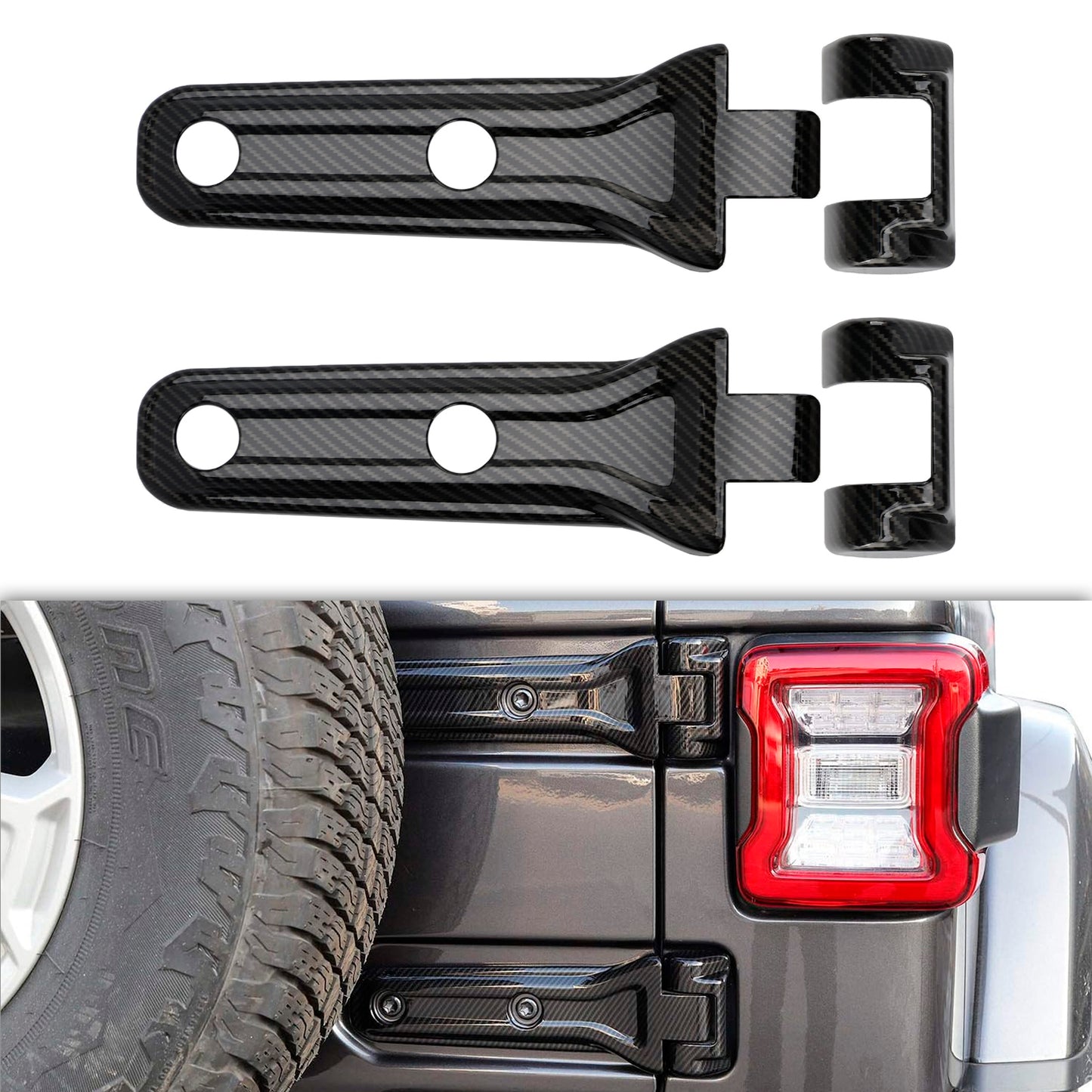 2018-2024 Jeep Wrangler JL Carbon Fiber Tailgate Hinge Cover Trim