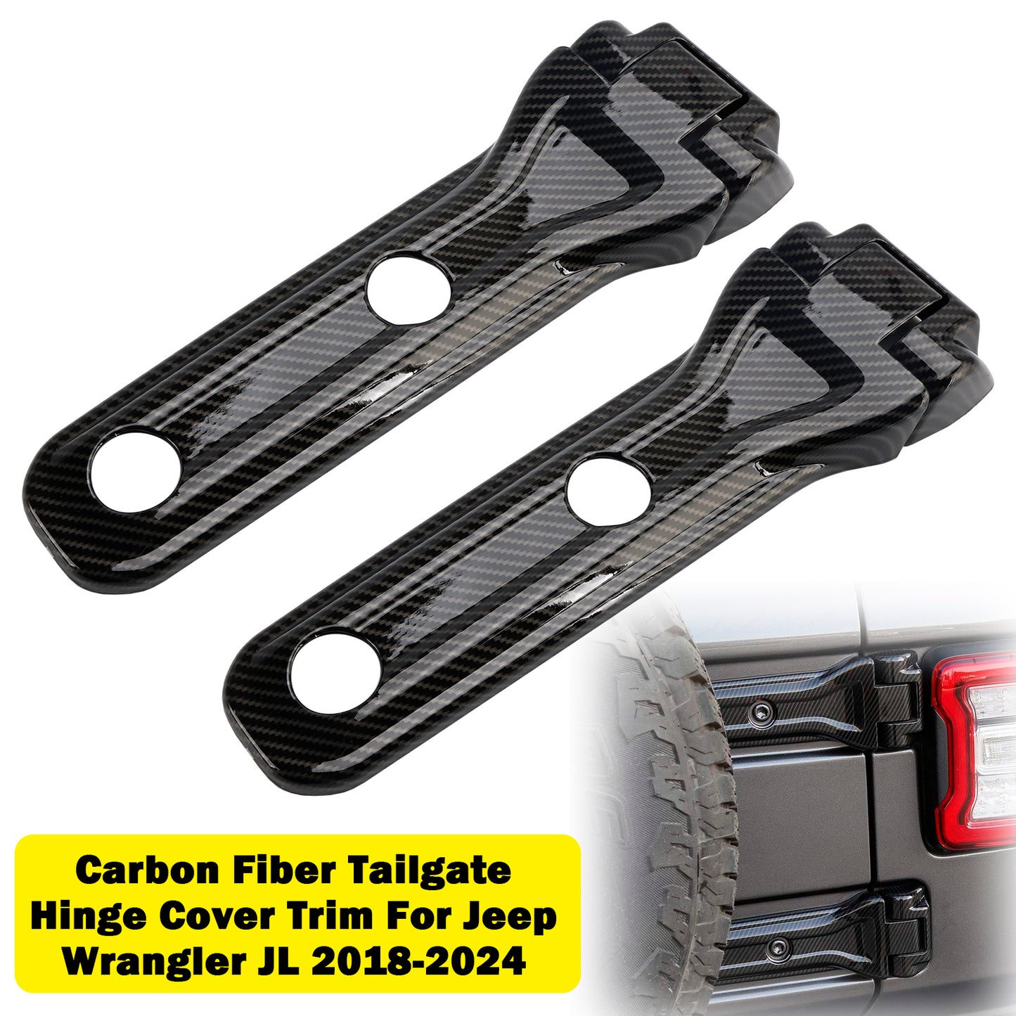 2018-2024 Jeep Wrangler JL Carbon Fiber Tailgate Hinge Cover Trim