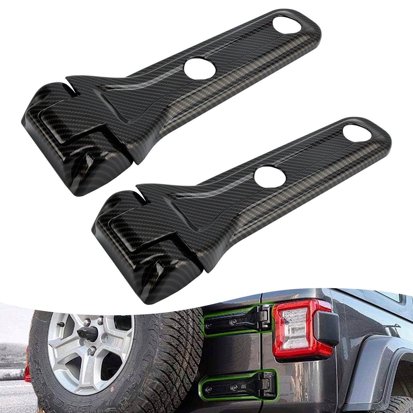 2018-2024 Jeep Wrangler JL Carbon Fiber Tailgate Hinge Cover Trim