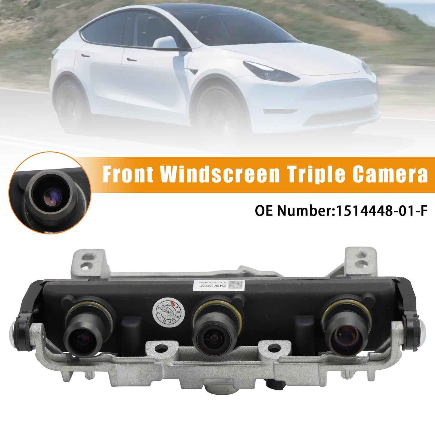 2021 2022 Tesla Model Y 1514448-01-F Front Windscreen Triple Camera