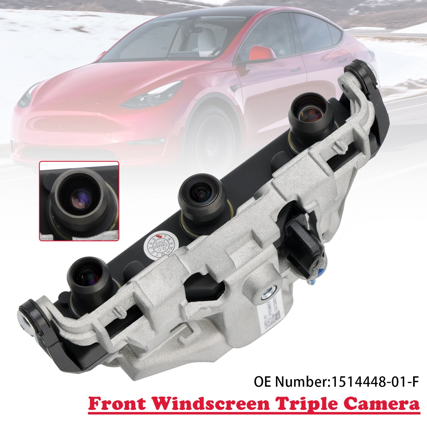 2021 2022 Tesla Model Y 1514448-01-F Front Windscreen Triple Camera