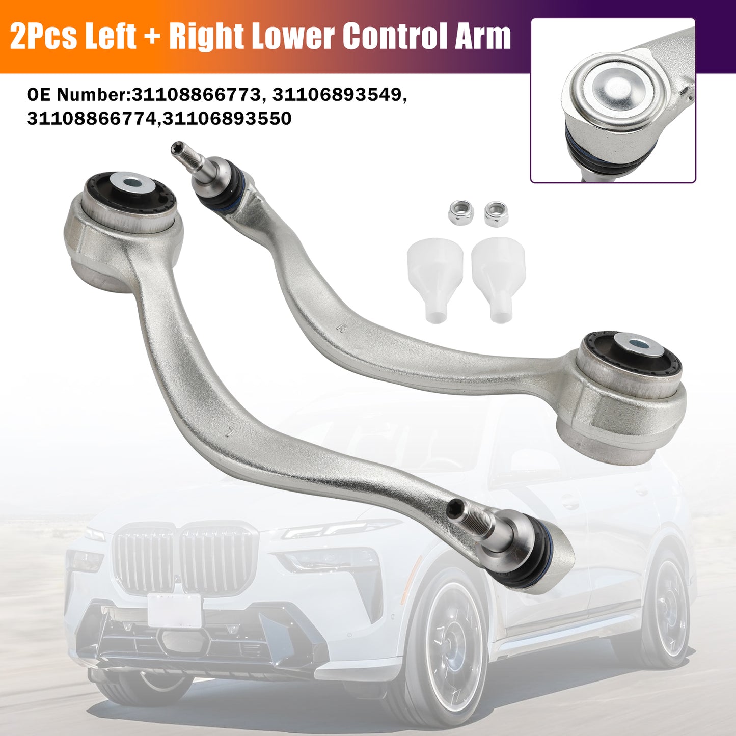 2019-2024 BMW X5 G05 X6 G06 X7 G07 2Pcs Left + Right Lower Control Arm