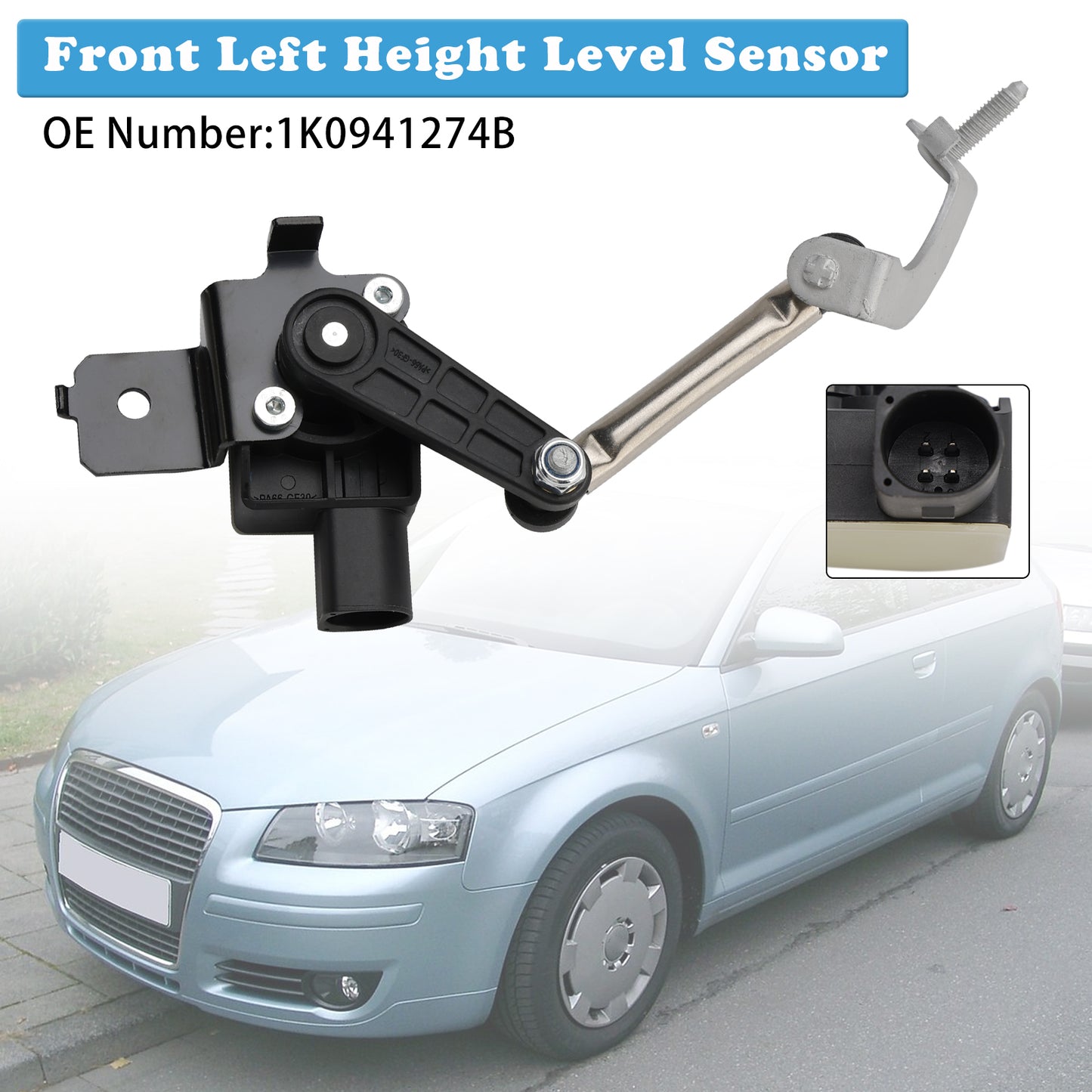 2006-2009 VW Rabbit 1K0941274B Front Left Ride Height Level Sensor