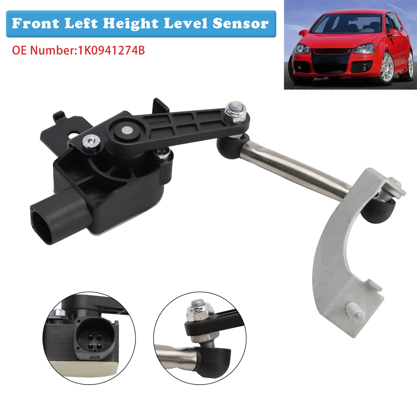 2006-2009 VW Rabbit 1K0941274B Front Left Ride Height Level Sensor