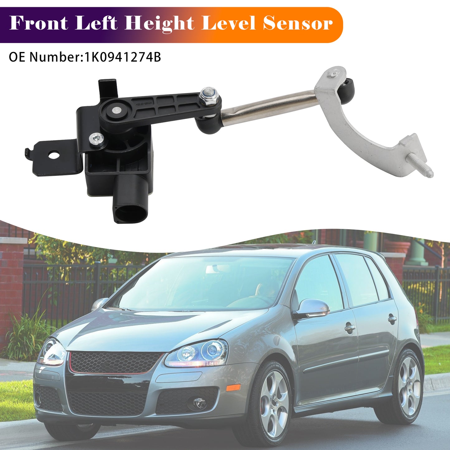 2006-2009 VW Rabbit 1K0941274B Front Left Ride Height Level Sensor