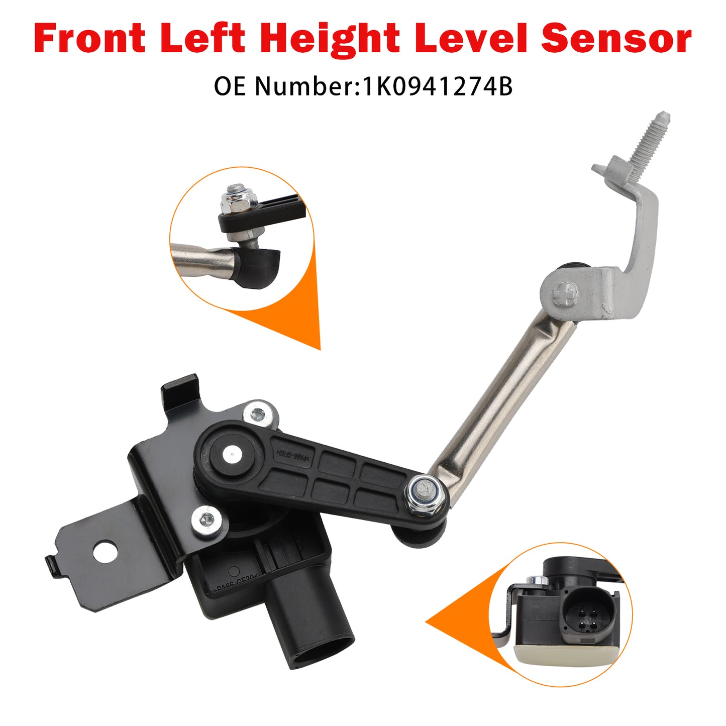 2006-2009 VW Rabbit 1K0941274B Front Left Ride Height Level Sensor