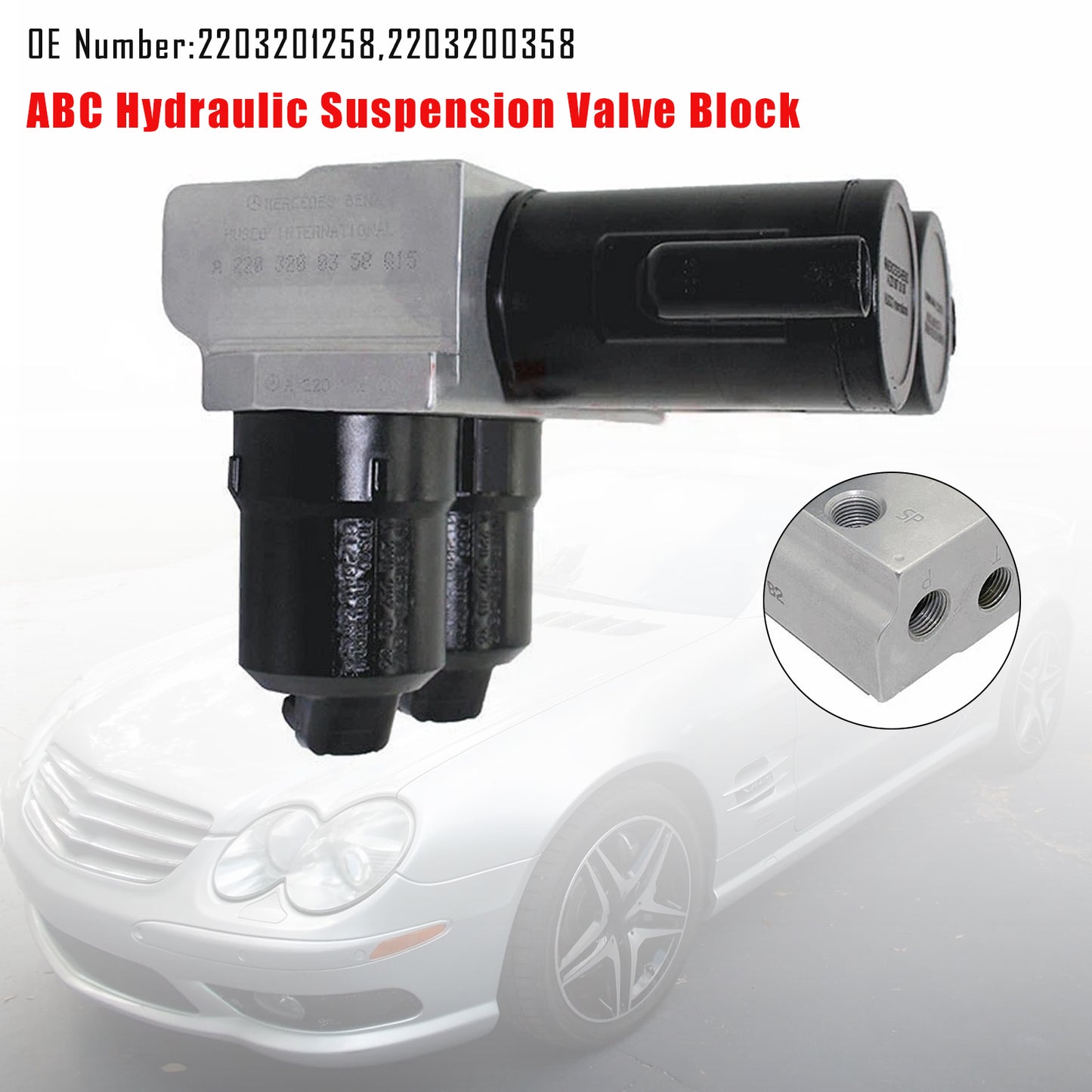 Mercedes R230 SL500 SL55 2203201258 ABC Hydraulic Suspension Valve Block