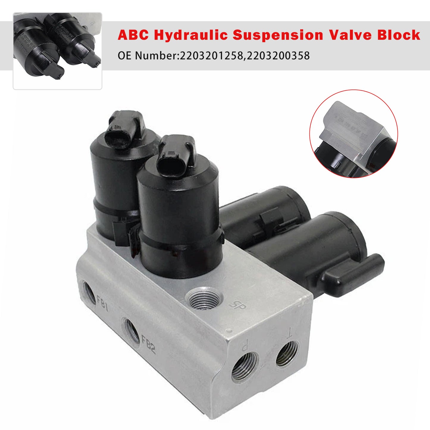 Mercedes R230 SL500 SL55 2203201258 ABC Hydraulic Suspension Valve Block