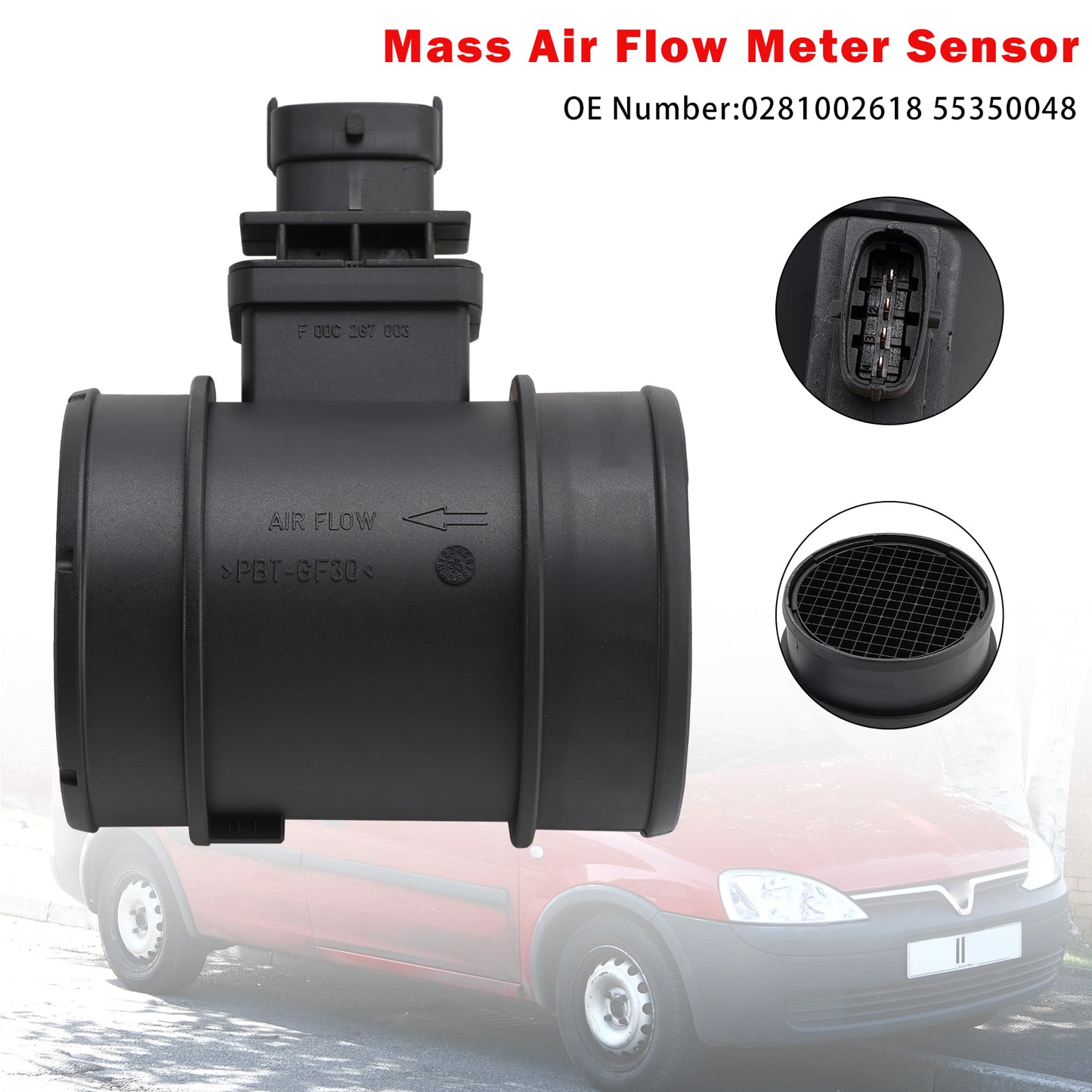 Vauxhall Combo Mk II (C) F25 55350048 Mass Air Flow Meter Sensor
