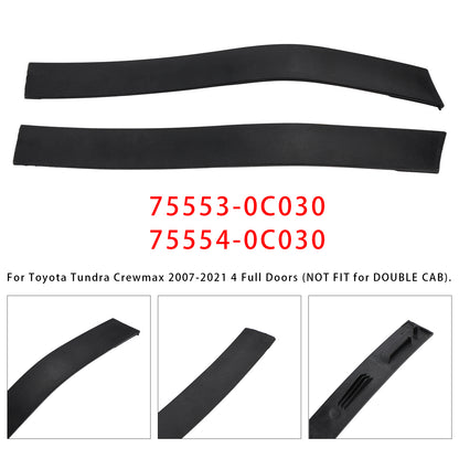 2007-2021 Toyota Tundra Crewmax 4 Full Doors Roof Drip Molding Rear Left & Right