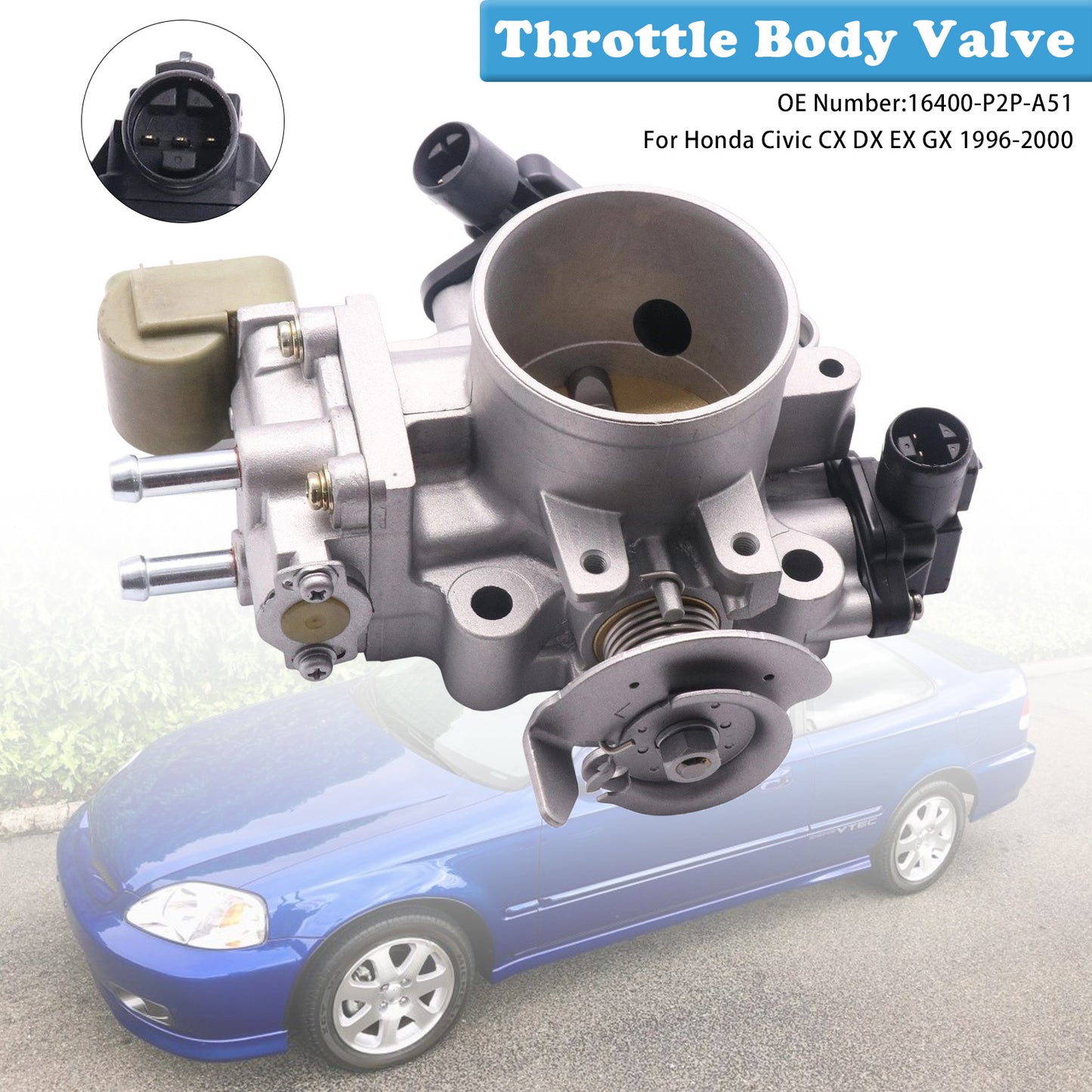 1996-2000 Honda Civic CX DX EX 16400-P2P-A51 Throttle Body Assembly