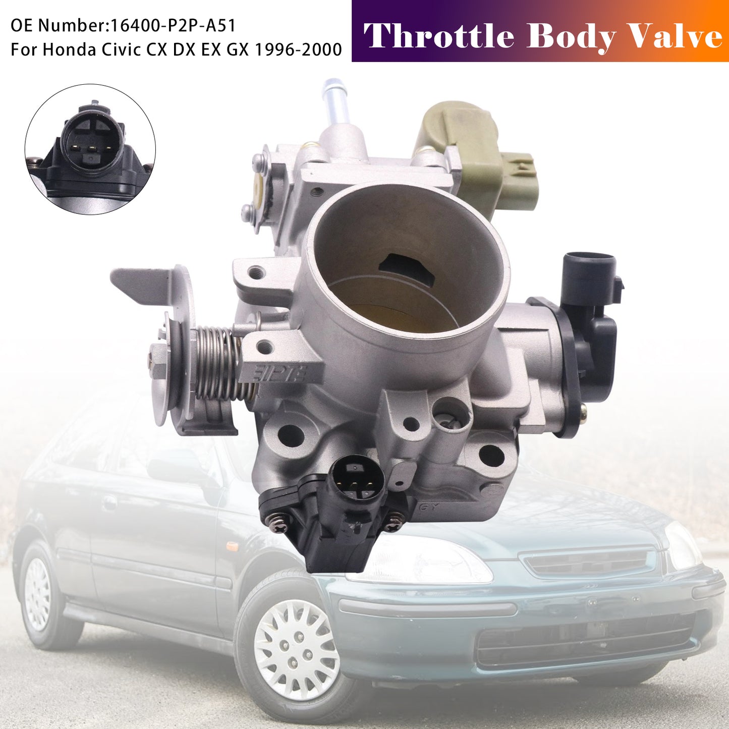 1996-2000 Honda Civic CX DX EX 16400-P2P-A51 Throttle Body Assembly