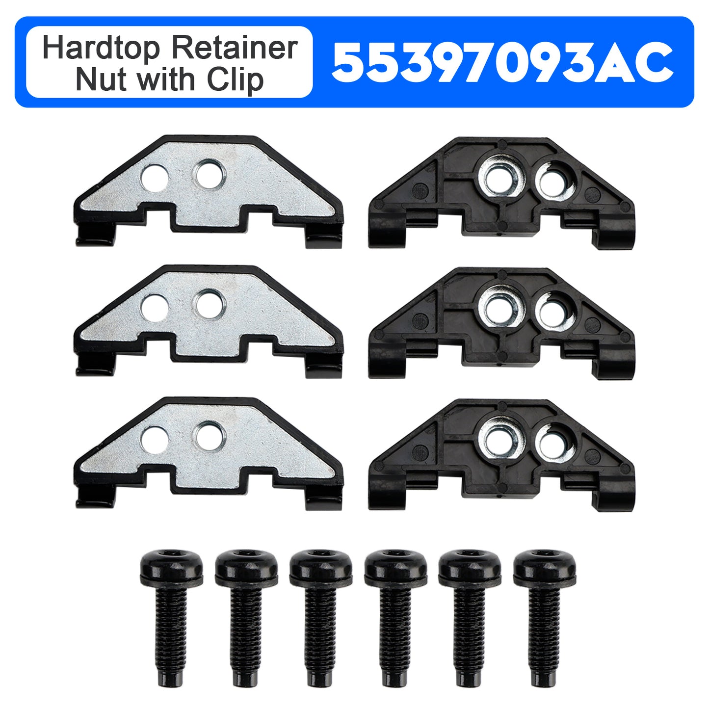 2007-2018 Jeep Wrangler JK JKU 55397093AC Hardtop Retainer Nut with Clip