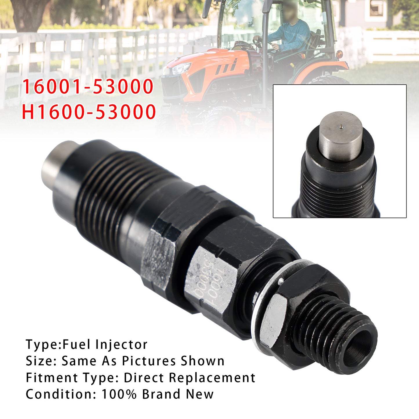 Kubota B7300HSD B7400HSD B7410D BX1500D BX1800D H1600-53000 1Pcs Fuel Injector