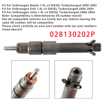2000-2004 Volkswagen Jetta 1.9L L4 DIESEL Turbocharged 028130202P 1Pcs Fuel Injector