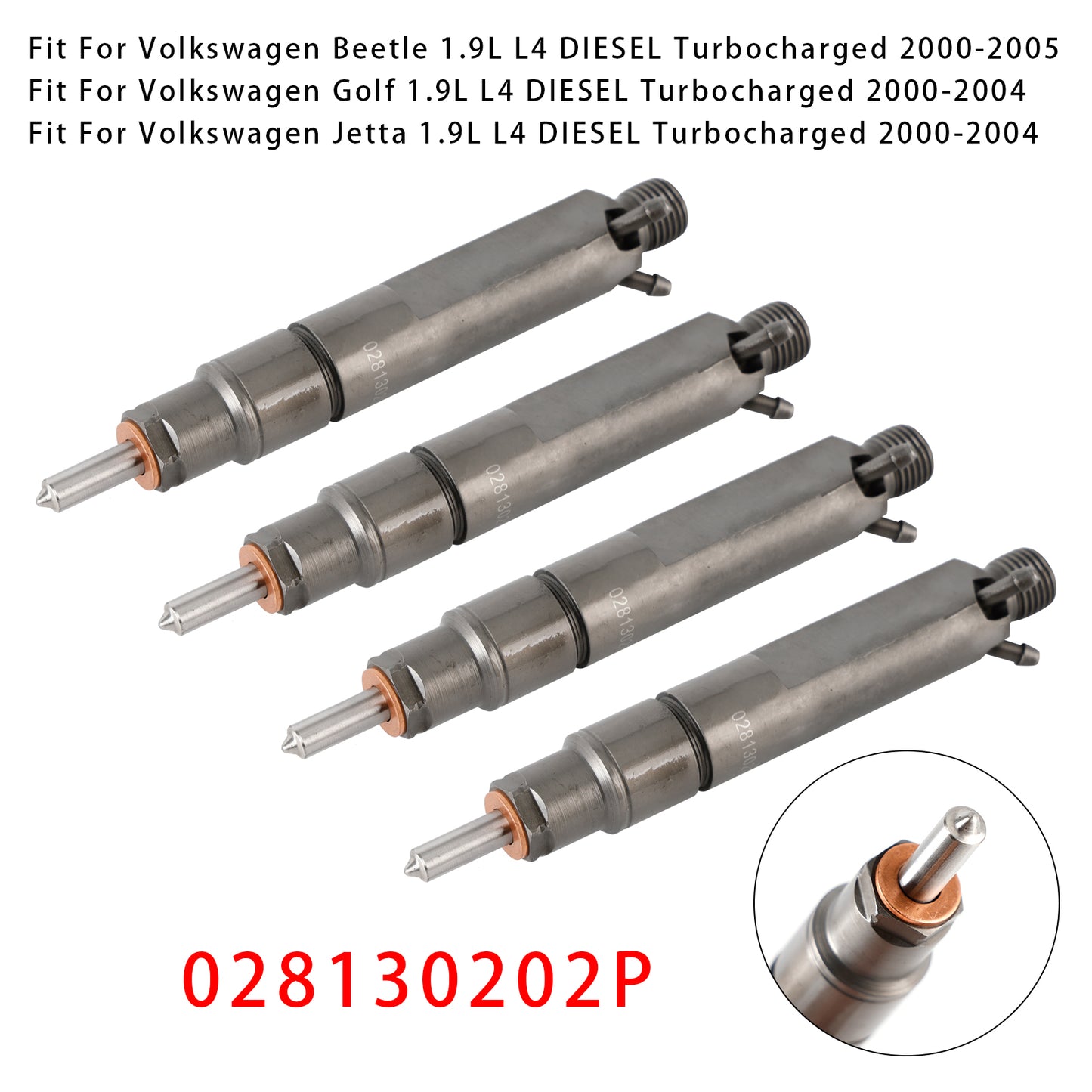 2000-2004 Volkswagen Jetta 1.9L L4 DIESEL Turbocharged 028130202P 1Pcs Fuel Injector