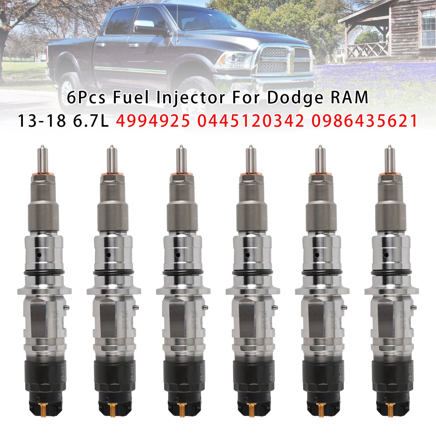2013-2018 Dodge Ram 6.7L Cummins diesel equipped vehicles 0445120342 1Pcs Fuel Injector
