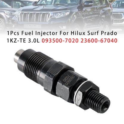 Hilux Surf Prado 1KZ-TE 3.0L 093500-7020 23600-67040 1Pcs Fuel Injector