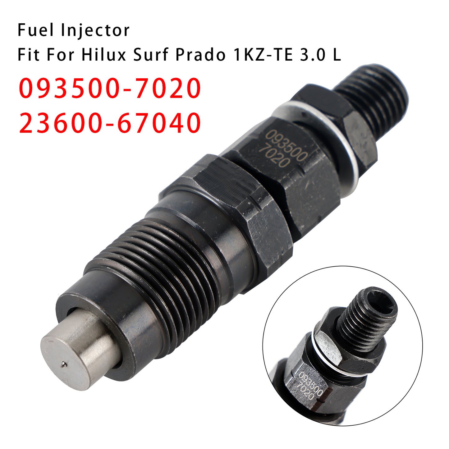 Hilux Surf Prado 1KZ-TE 3.0L 093500-7020 23600-67040 1Pcs Fuel Injector