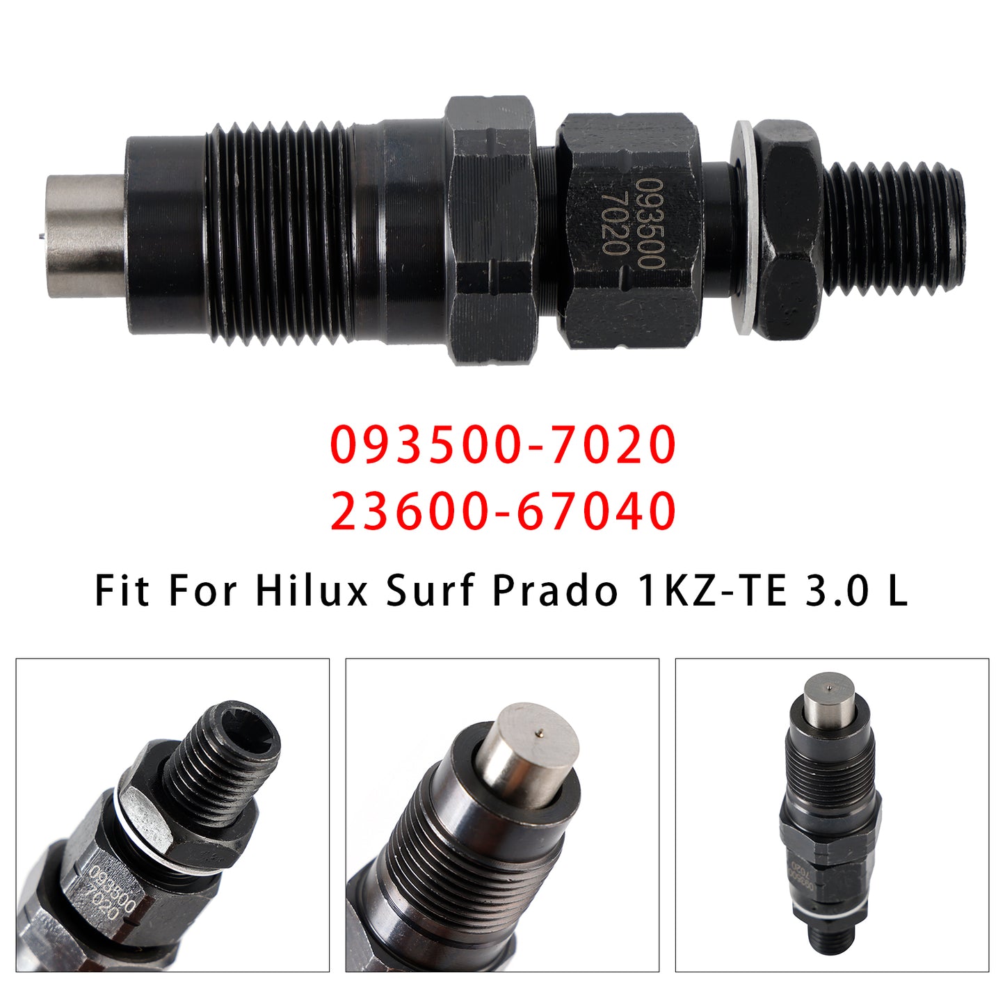 Hilux Surf Prado 1KZ-TE 3.0L 093500-7020 23600-67040 1Pcs Fuel Injector
