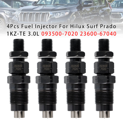 Hilux Surf Prado 1KZ-TE 3.0L 093500-7020 23600-67040 1Pcs Fuel Injector