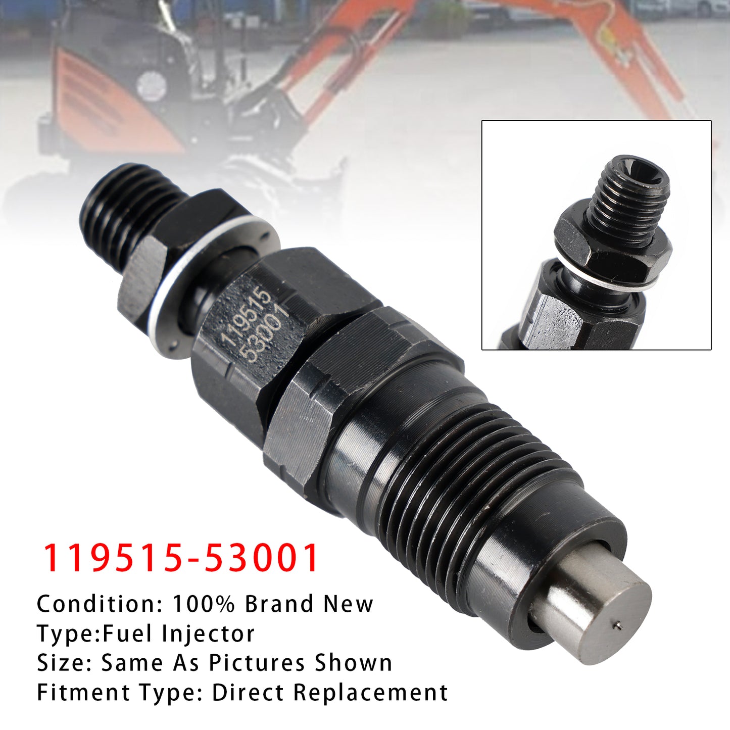 Komatsu Engine:2D70E-5S-BA 119515-53001 1Pcs Fuel Injector