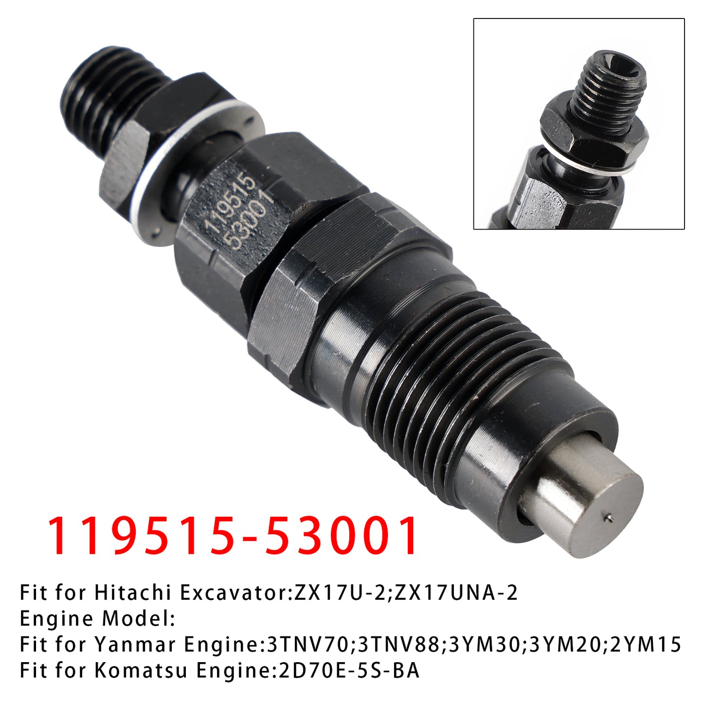 Komatsu Engine:2D70E-5S-BA 119515-53001 1Pcs Fuel Injector