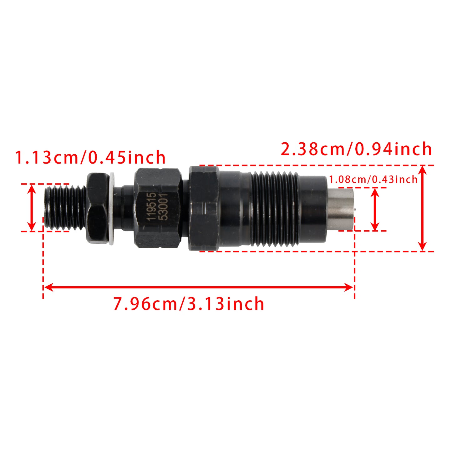 Komatsu Engine:2D70E-5S-BA 119515-53001 1Pcs Fuel Injector