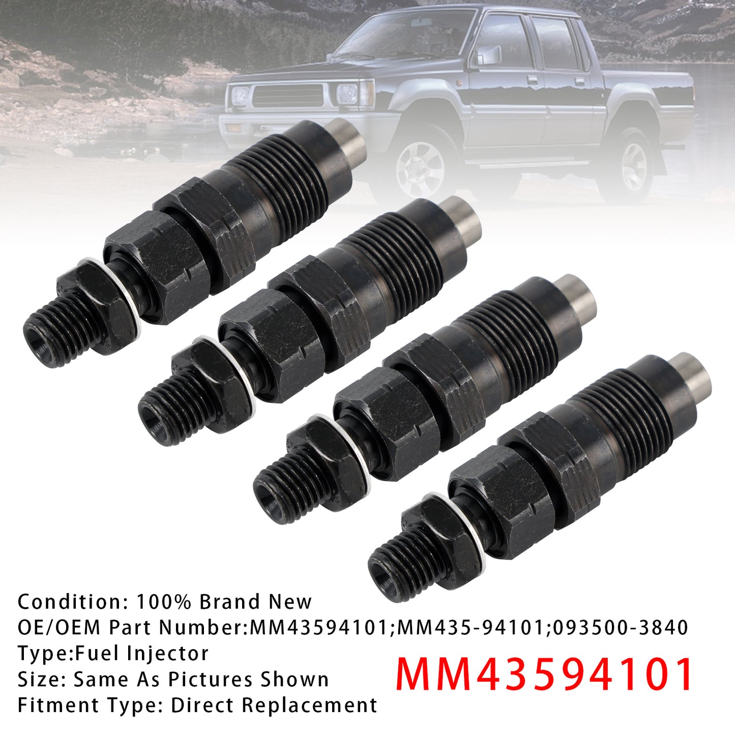 Mitsubishi L2E L3E S3L S4L S3L2 S4L2 S4S Diesel engine MM43594101 1Pcs Fuel Injector