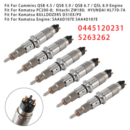 Komatsu Excavator: PW180-7E0 PW200-7E0 PW220-7E0 PC200-8 PC220LC-8 PC220LL-8 PC270LC-8 0445120059 1Pcs Fuel Injector