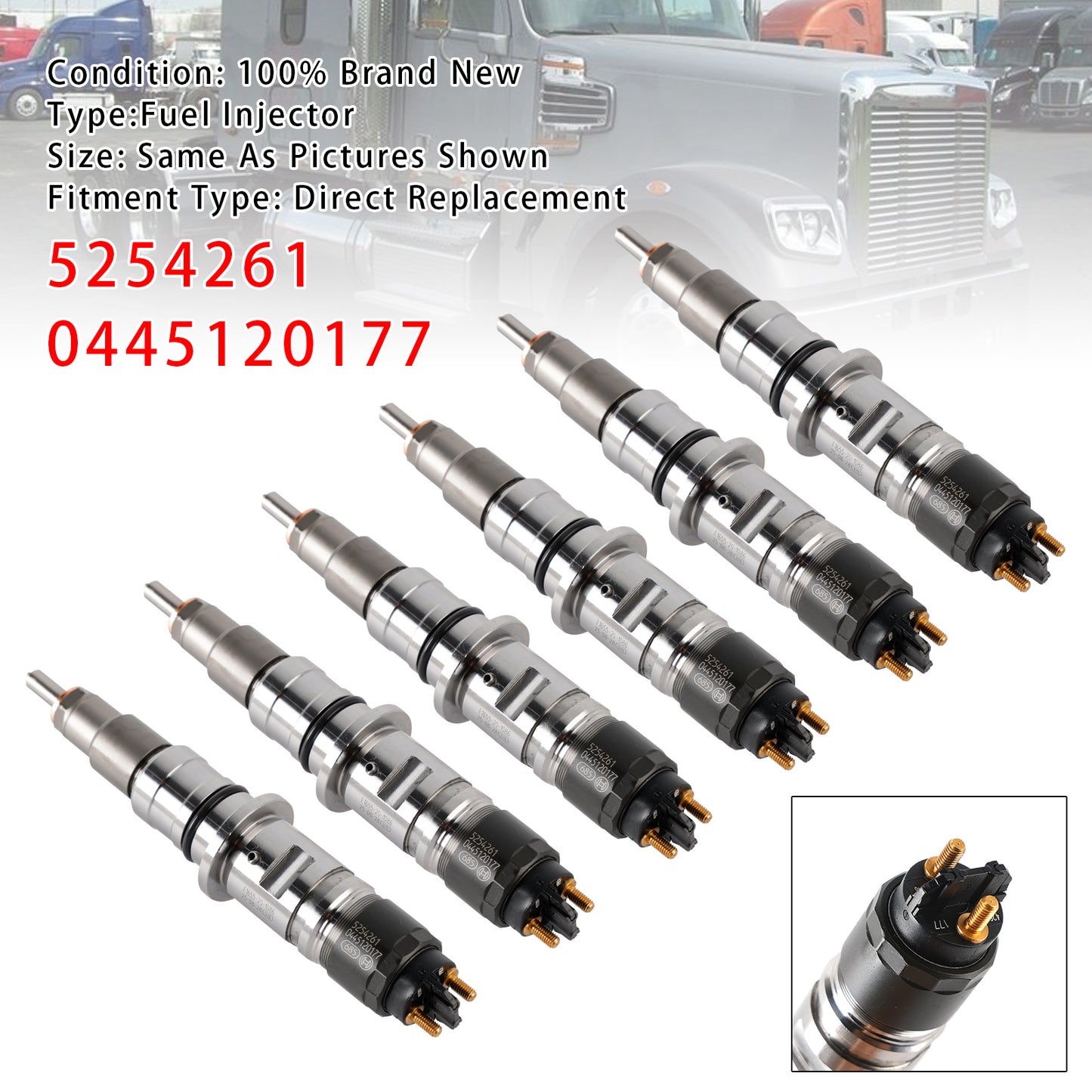 Freightliner Cummins 6.7L School Bus 0445120177 1Pcs Fuel Injector