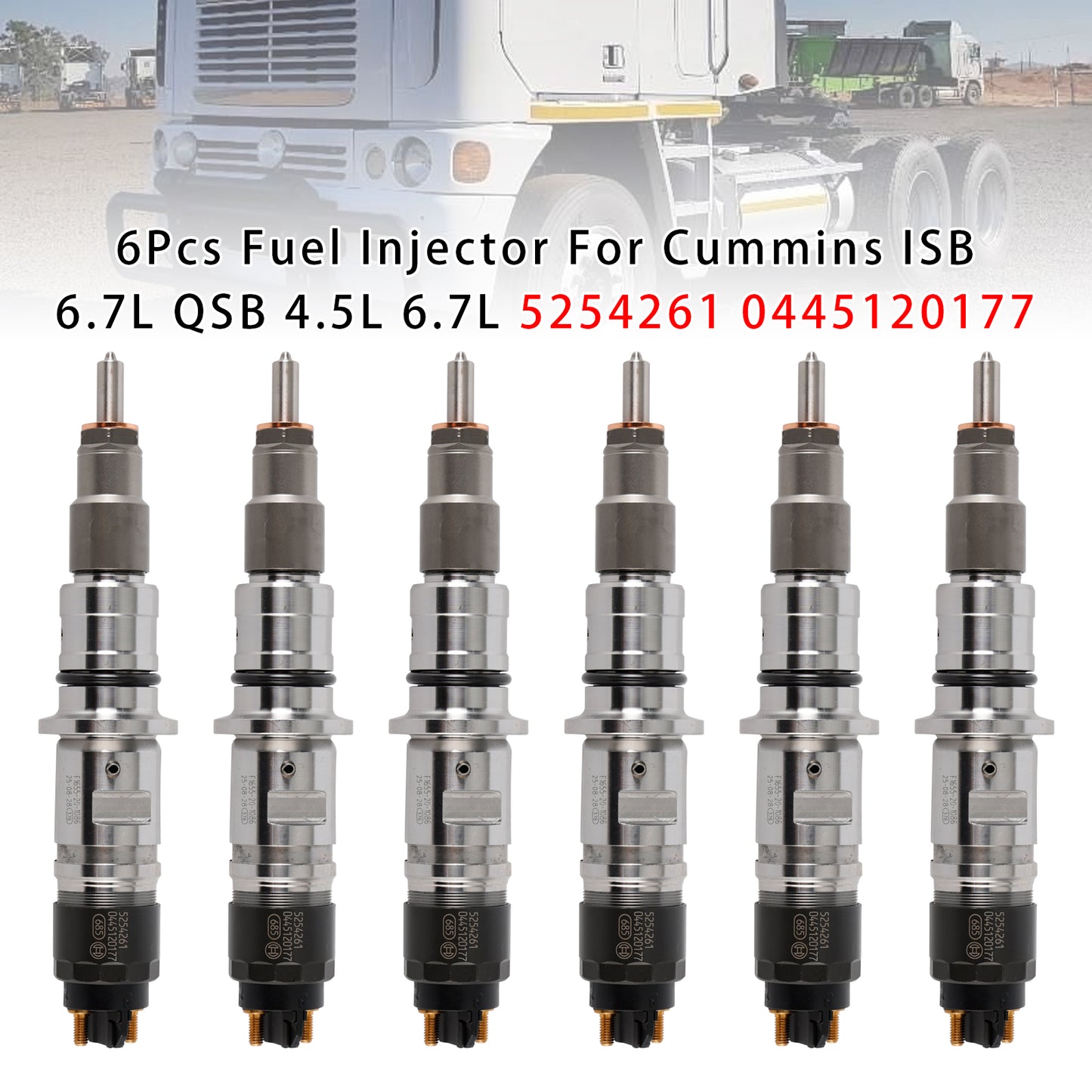 Freightliner Cummins 6.7L School Bus 0445120177 1Pcs Fuel Injector