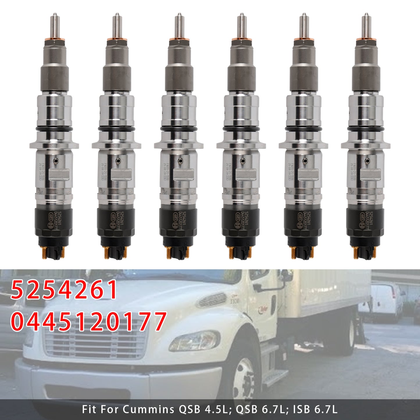 Freightliner Cummins 6.7L School Bus 0445120177 1Pcs Fuel Injector