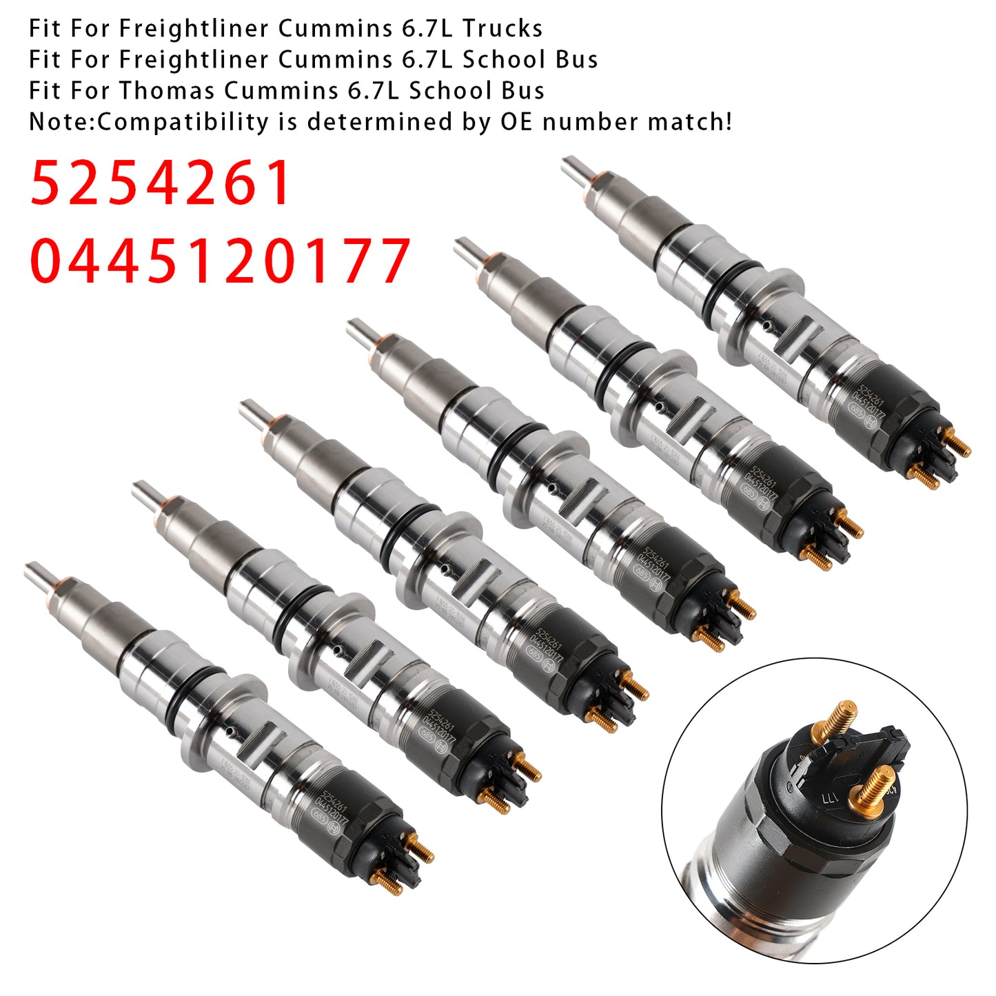 Freightliner Cummins 6.7L School Bus 0445120177 1Pcs Fuel Injector