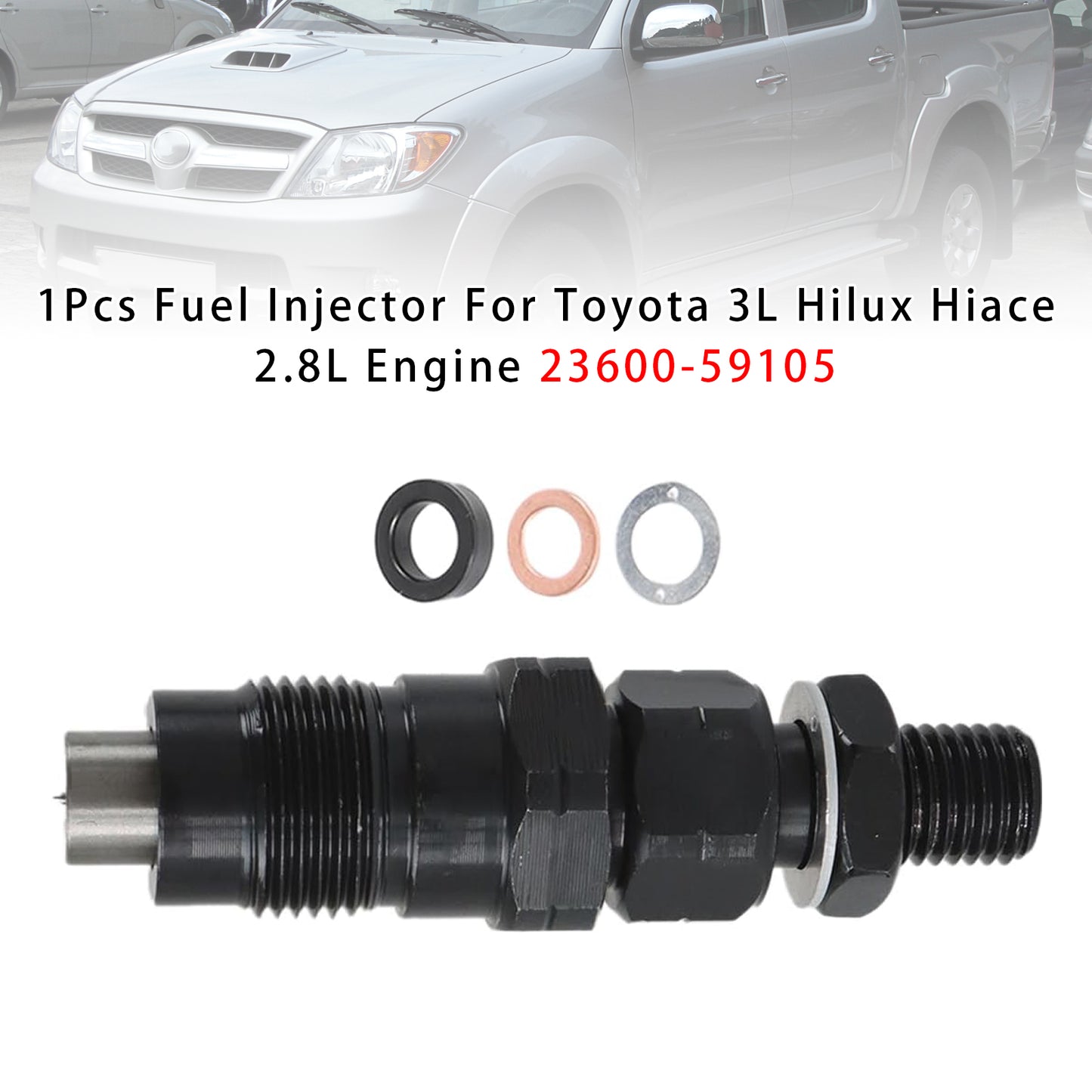 Toyota 3L Hilux HiAce 2.8L Engine 23600-59105 1Pcs Fuel Injector