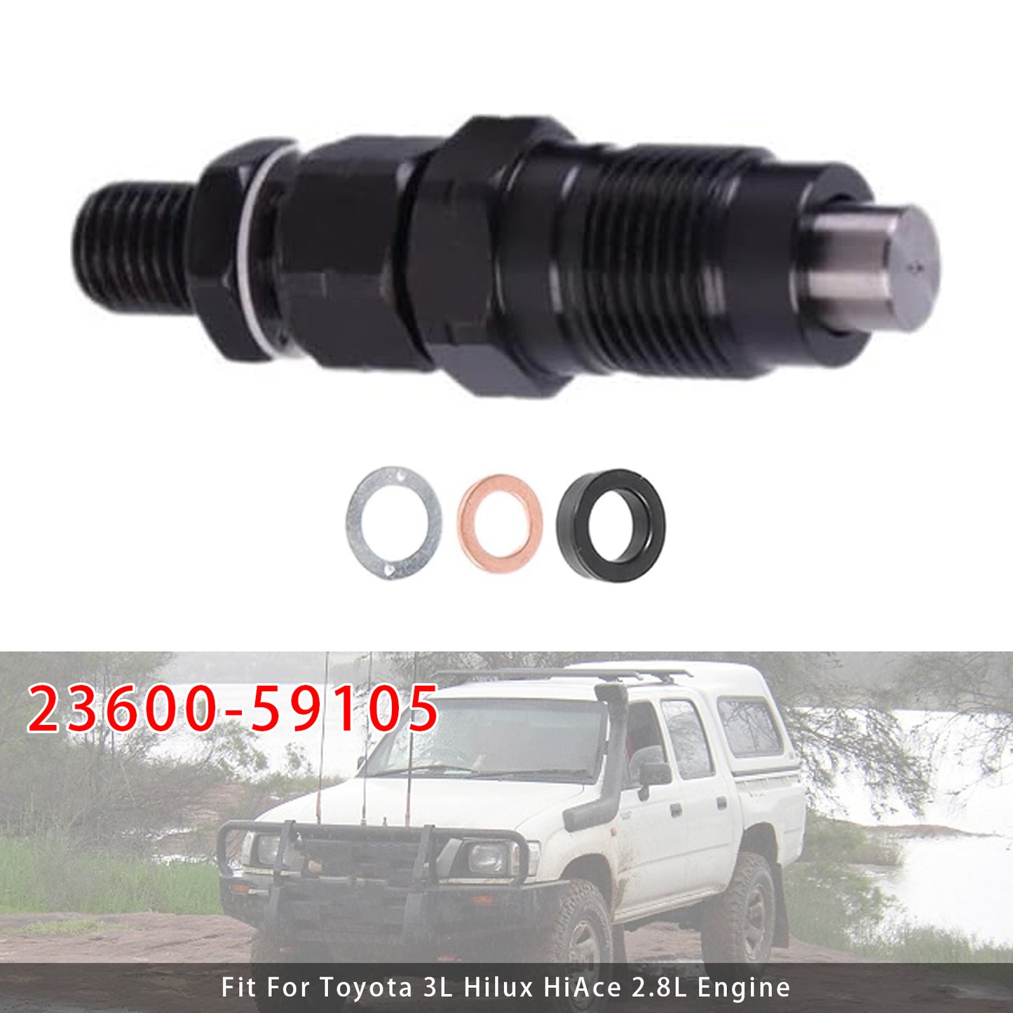 Toyota 3L Hilux HiAce 2.8L Engine 23600-59105 1Pcs Fuel Injector