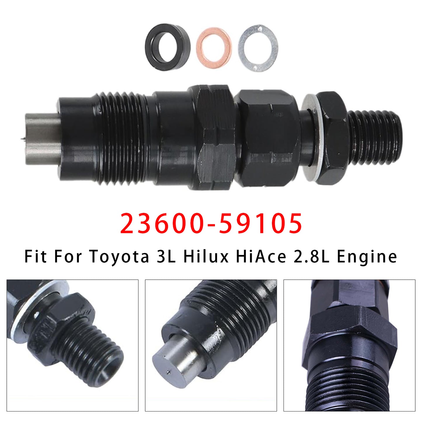 Toyota 3L Hilux HiAce 2.8L Engine 23600-59105 1Pcs Fuel Injector