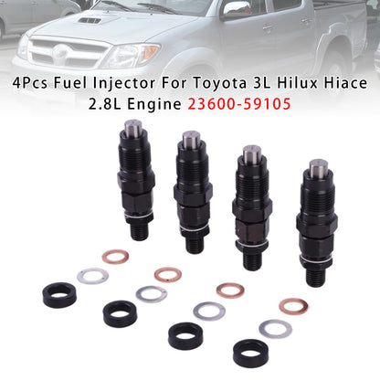 Toyota 3L Hilux HiAce 2.8L Engine 23600-59105 1Pcs Fuel Injector