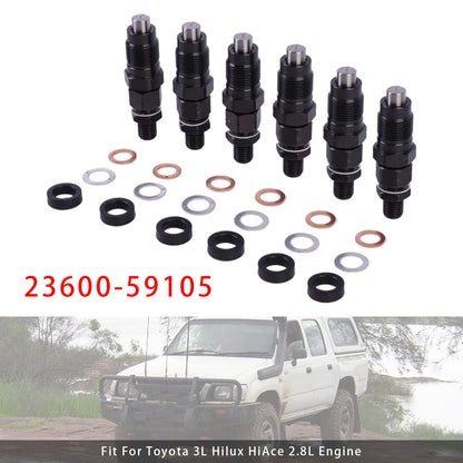 Toyota 3L Hilux HiAce 2.8L Engine 23600-59105 1Pcs Fuel Injector
